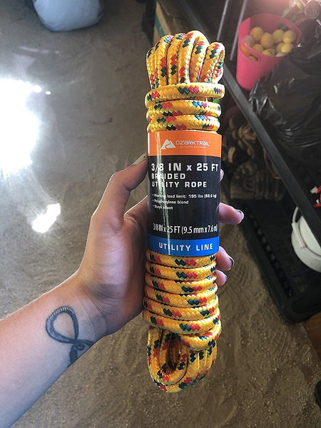 Utility rope, 3/8" x 25 ft.