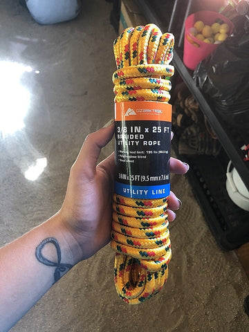 Utility rope, 3/8" x 25 ft.